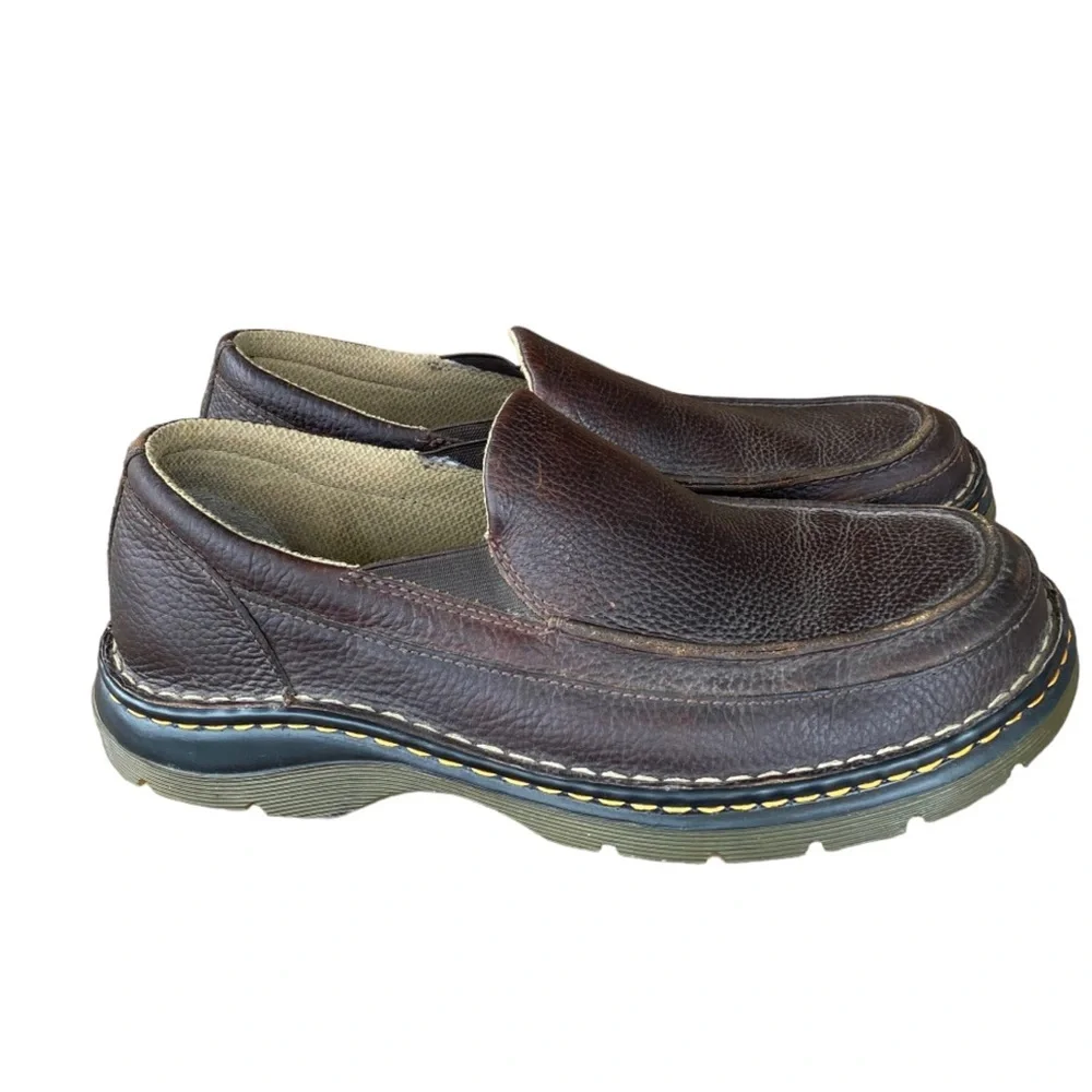 DR MARTENS Lennon Air Wair brown leather men’s slip on loafers size 10